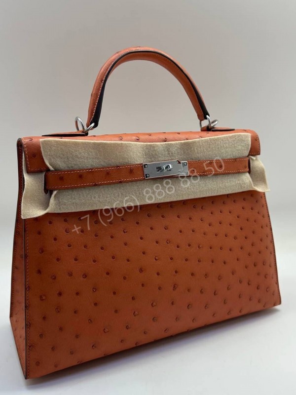 Сумка Hermes из кожи страуса 32 см