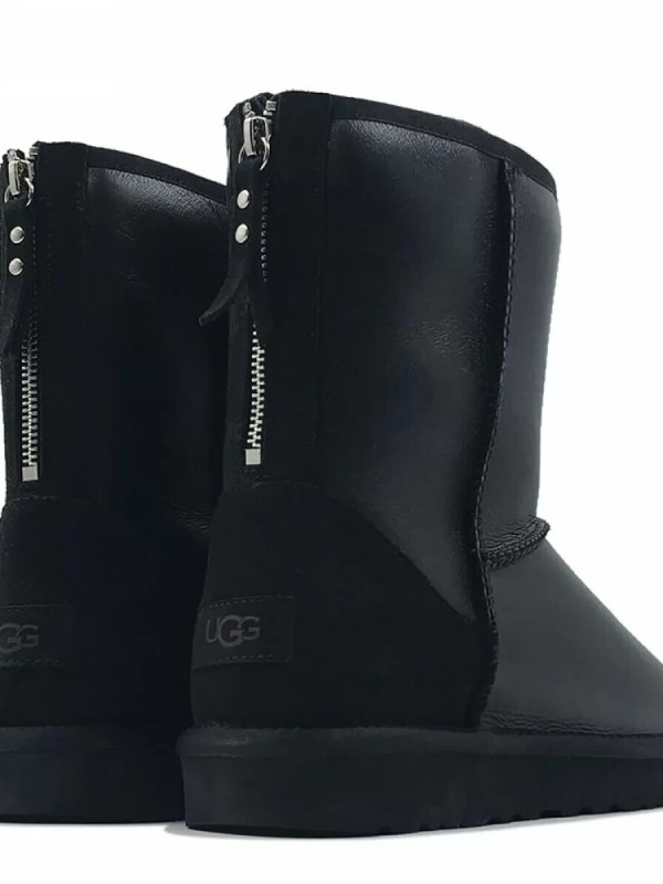 Угги UGG Mens Classic Short Zip Metallic Black