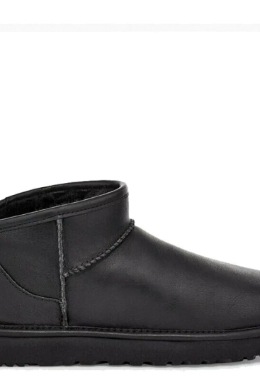Угги UGG Mens Classic Ultra Mini Leather Black