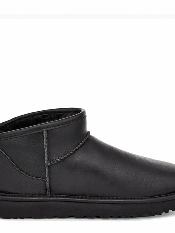 Угги UGG Mens Classic Ultra Mini Leather Black