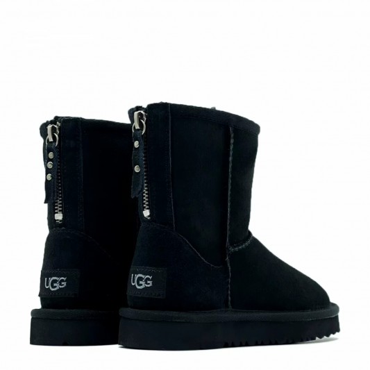 Угги UGG Kids Classic Short Zip II Black