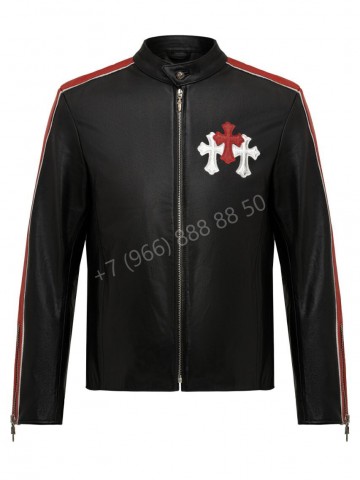 Кожаная куртка Chrome Hearts